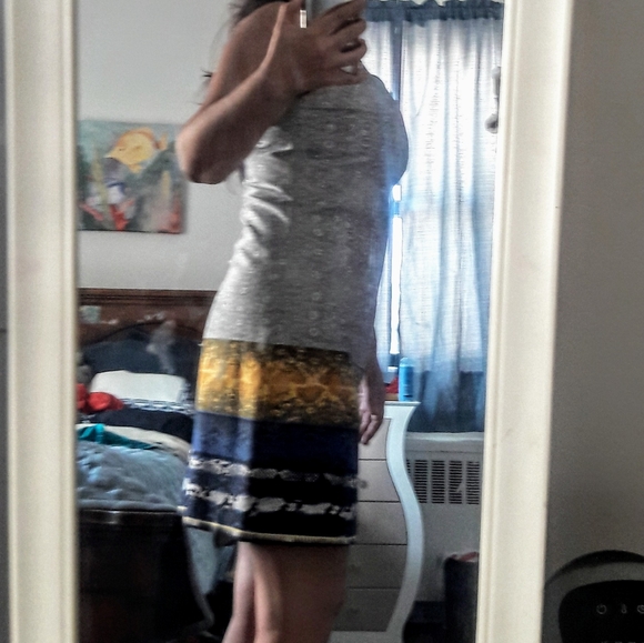 KENNETH COLE DRESS SIZE 8 SERPENT PRINT , YELLOW - Picture 3 of 6